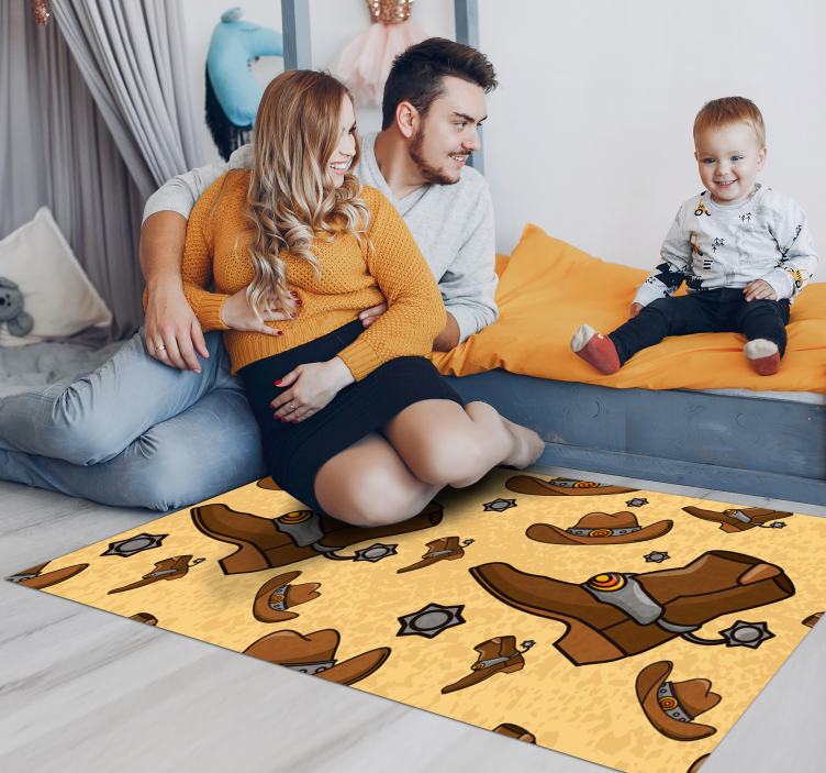 Cowboylaarsmotief dieren vinyl tapijt - TenStickers