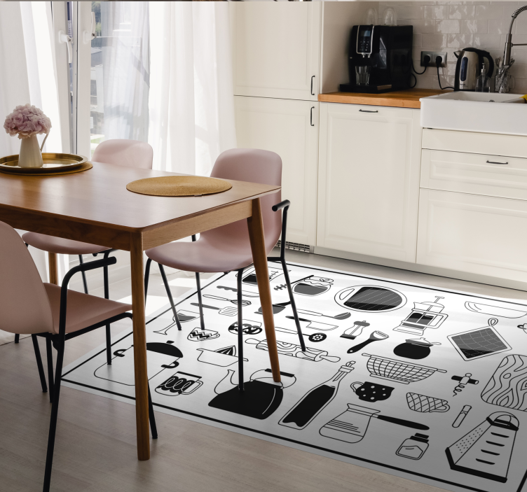 Culinaire iconencollectie vinyl vloerkleed keuken - TenStickers