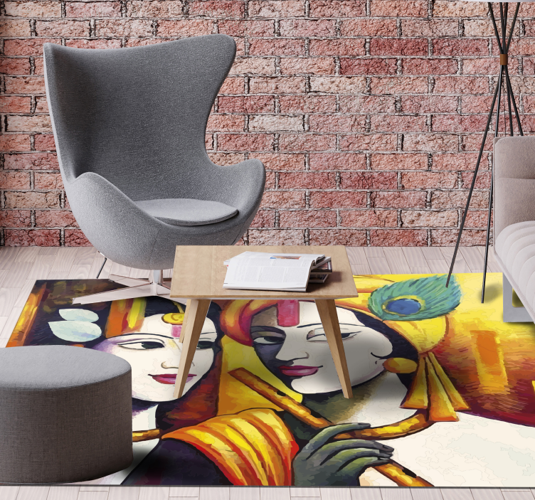 Culturele essentie vinyl tapijt woonkamer - TenStickers