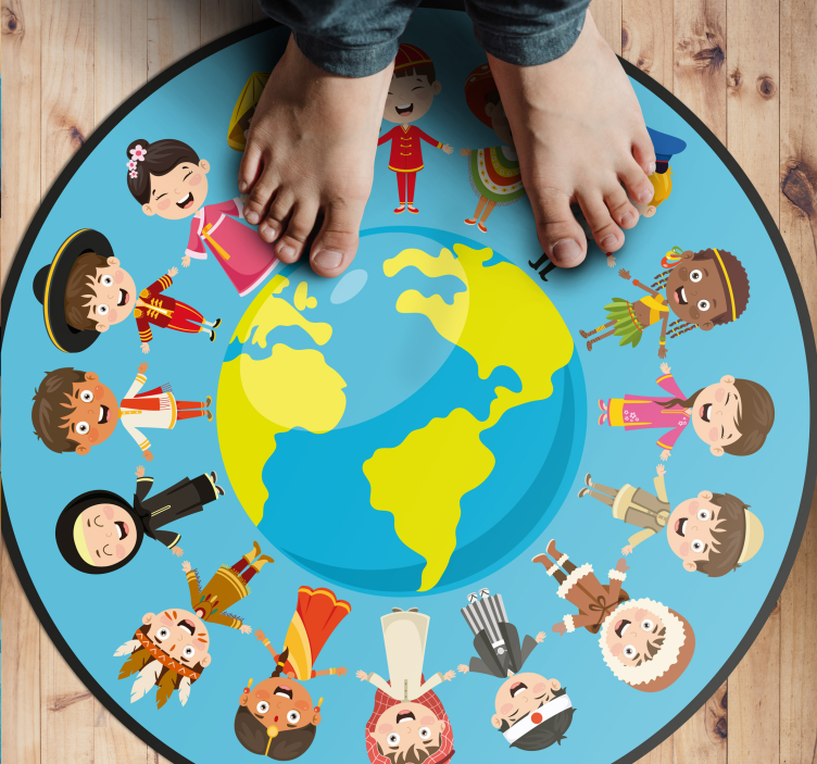 Culturele kinderpersonages vinyl tapijt tiener - TenStickers