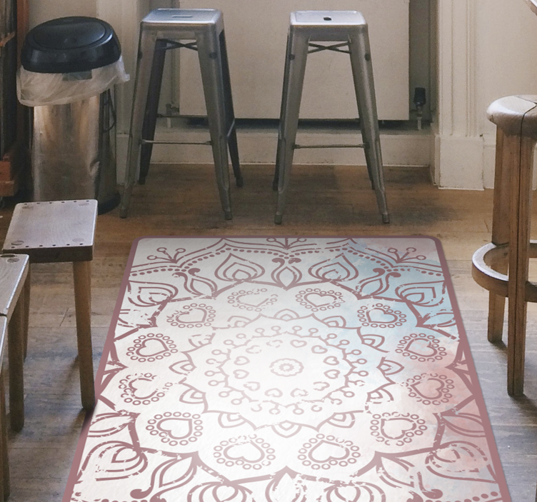Delicaat paars ontwerp vinyl tapijt mandala - TenStickers