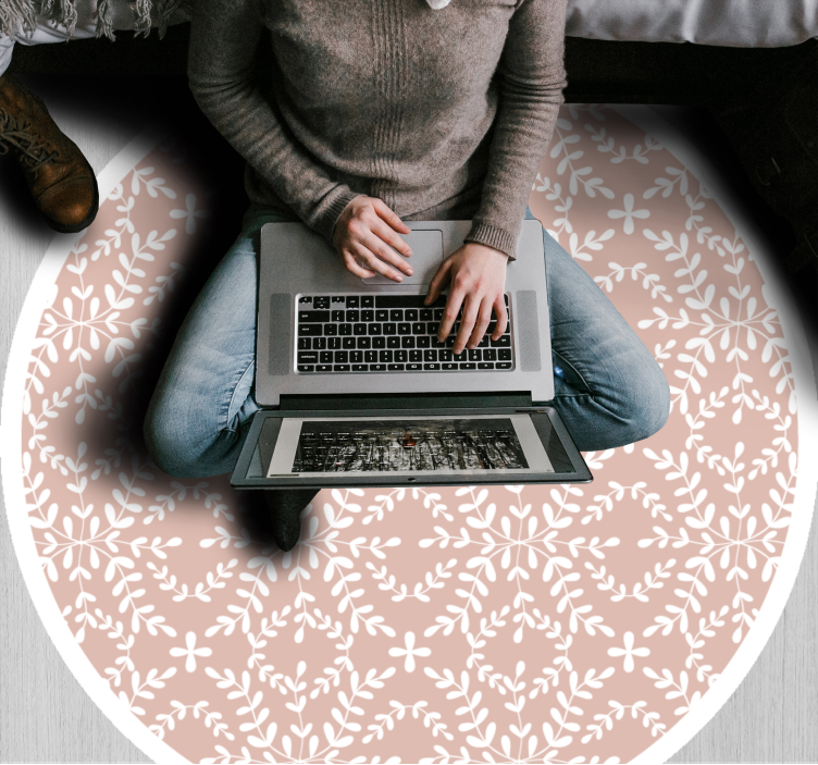 Delicate bloeicompositie vinyl tapijt bloemen en planten - TenStickers