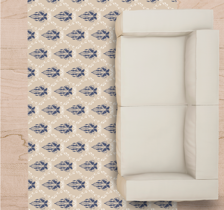 Delicate bloemmotieven vinyl tapijt woonkamer - TenStickers