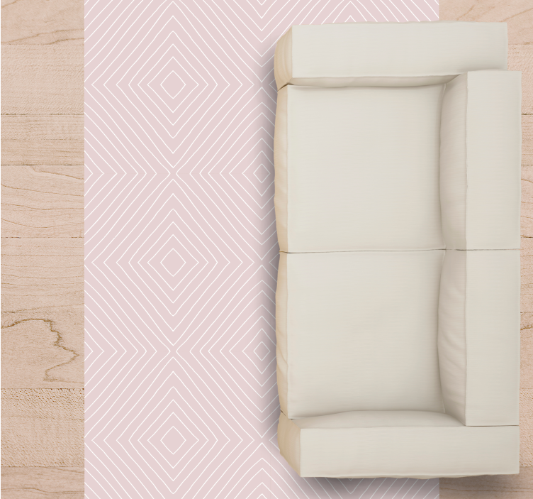 Diagonale diamanten vinyl tapijt geometrisch - TenStickers