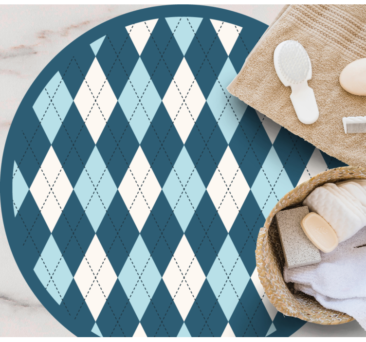 Diamantpatroon elegantie vinyl tapijt geometrisch - TenStickers