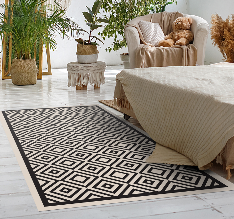 Diamantpatroon spelen vinyl tapijt geometrisch - TenStickers