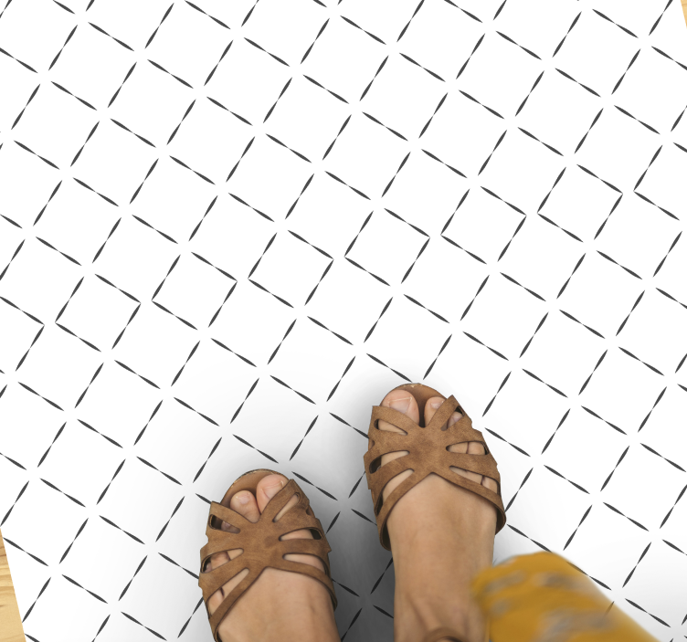 Doorlopend lijnpatroon vinyl tapijt geometrisch - TenStickers