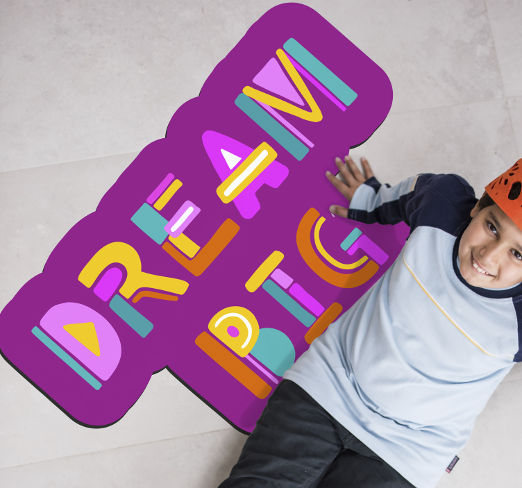 Droom groot typografie vinyl tapijt kind - TenStickers
