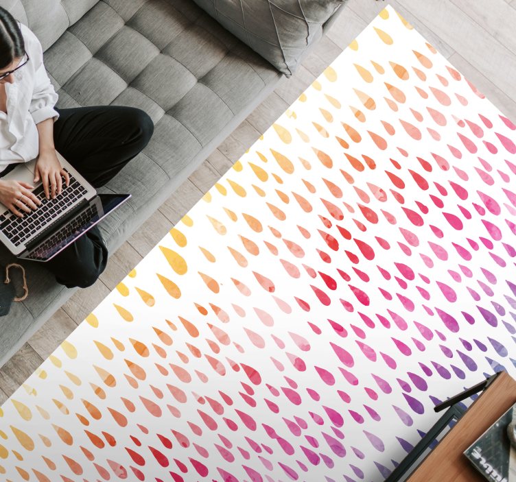 Druppelpatroon vinyl tapijt met textuur - TenStickers