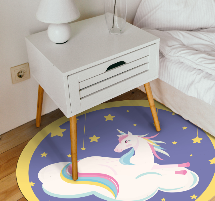 Eenhoorn droomcirkel vinyl tapijt baby - TenStickers