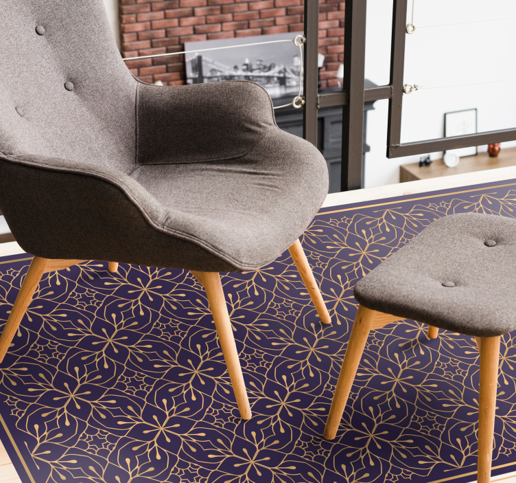 Elegant bloemenconcept vinyl tapijt bloemen en planten - TenStickers