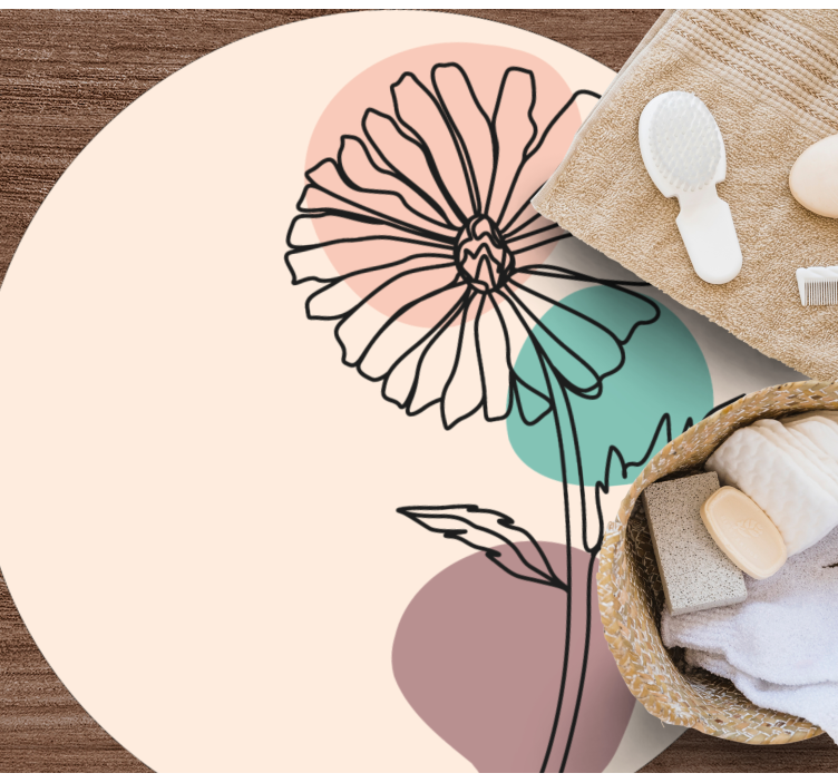 Elegant bloemensilhouet vinyl tapijt bloemen en planten - TenStickers