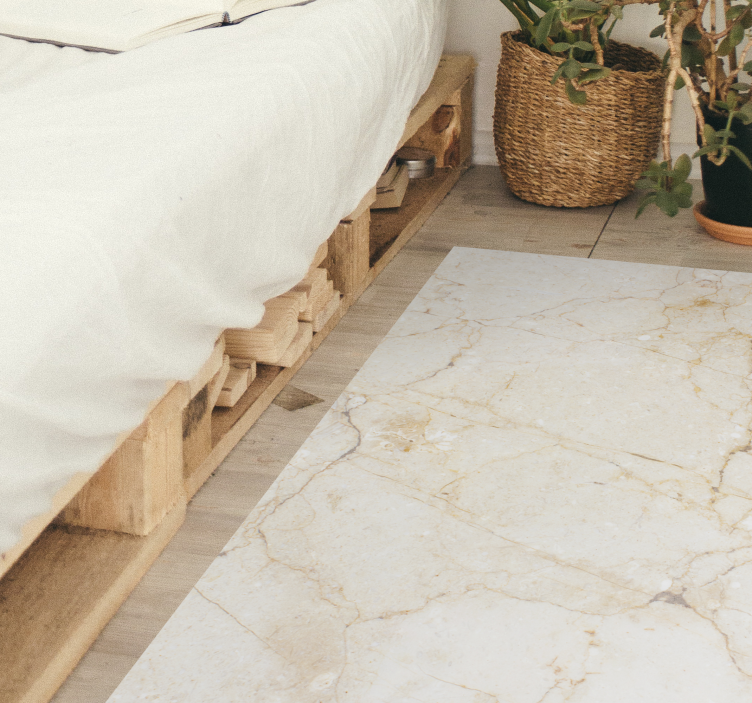 Elegant gepolijste steen vinyl tapijt slaapkamer - TenStickers