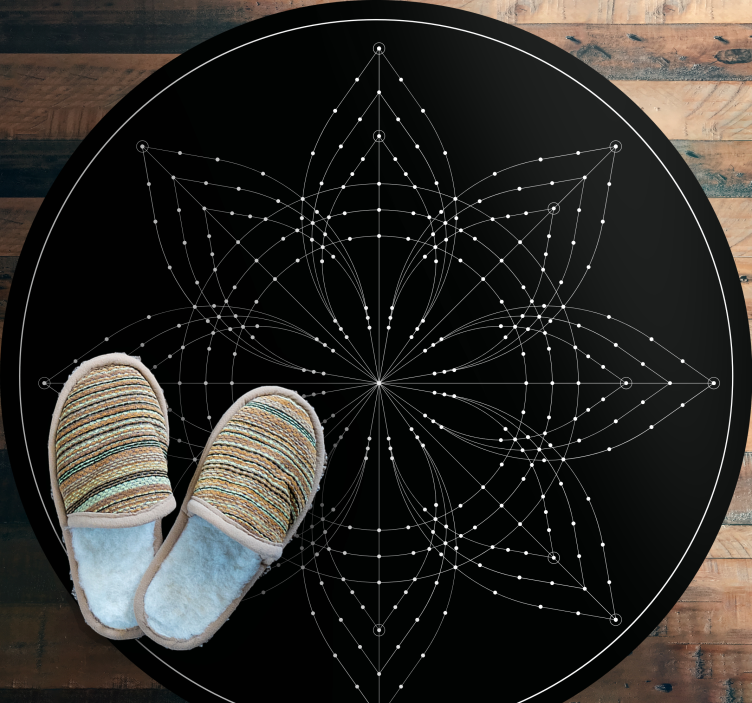 Elegant lotuspatroon vinyl tapijt mandala - TenStickers