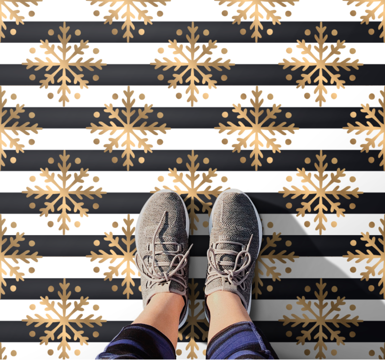 Elegant sneeuwvlokpatroon vinyl tapijt kerstmis - TenStickers