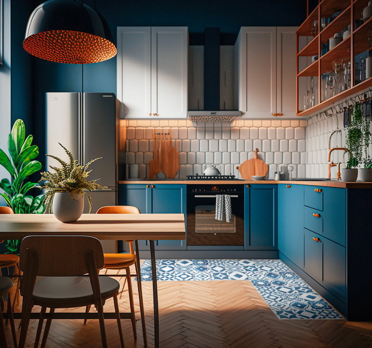 Elegant vinyl vloerkleed keuken tapijt tegels - TenStickers