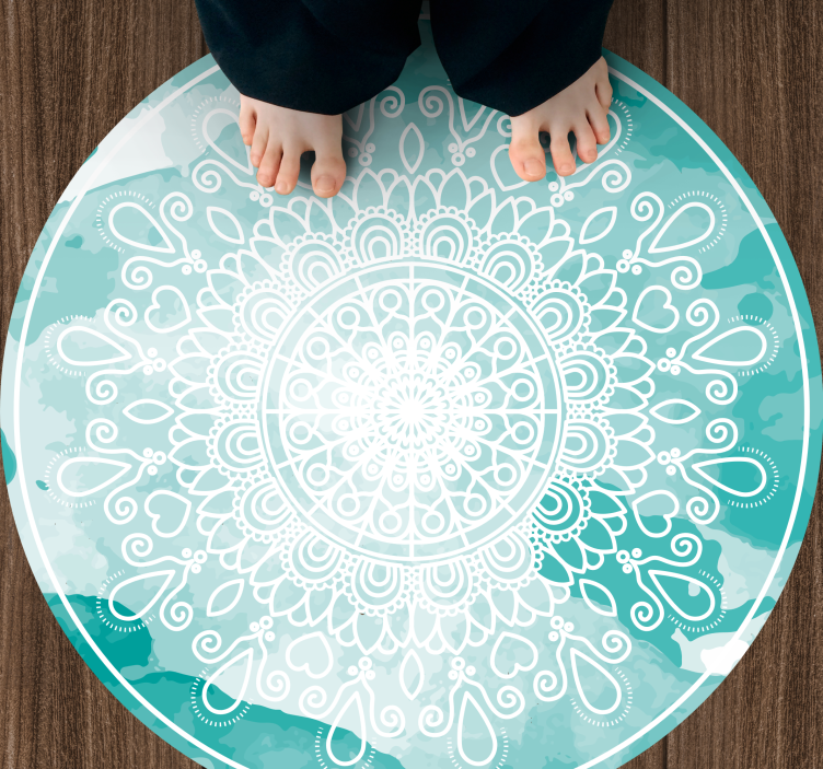 Elegante aquareltinten vinyl tapijt mandala - TenStickers