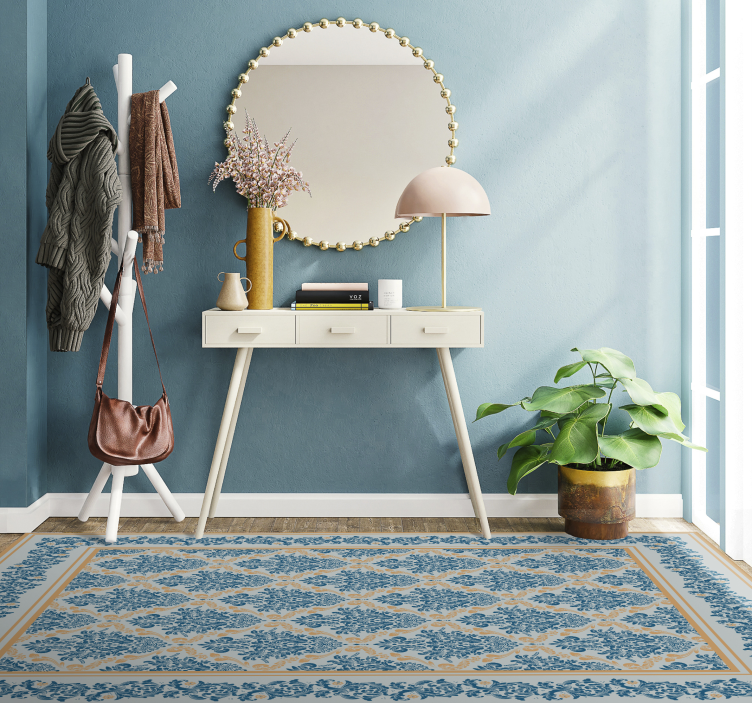 Elegante bloemenbarok vinyl tapijt ontvangst hal - TenStickers