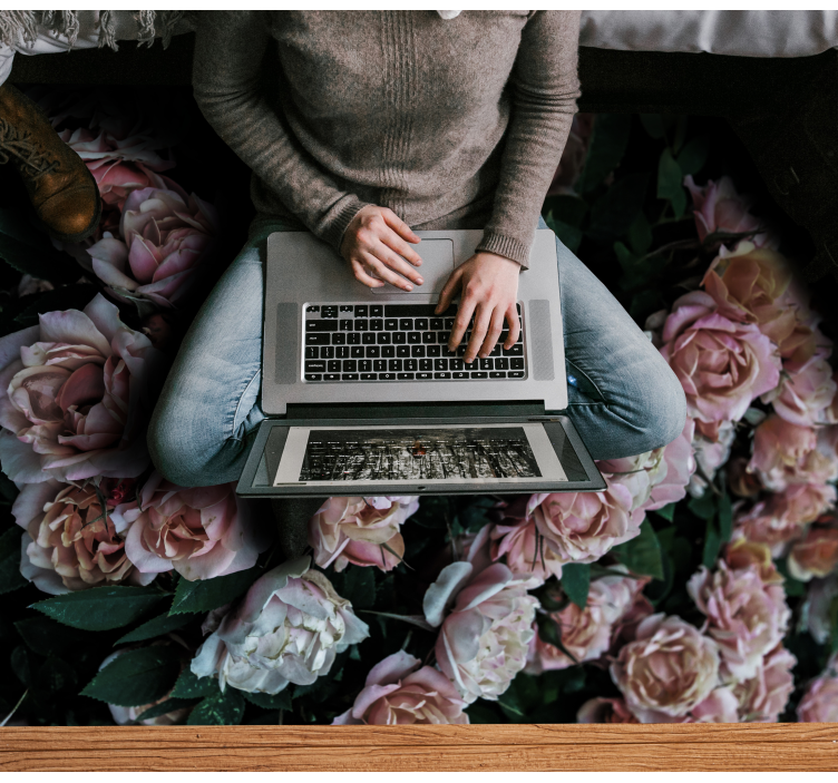 Elegante bloemendecoratie vinyl tapijt bloemen en planten - TenStickers