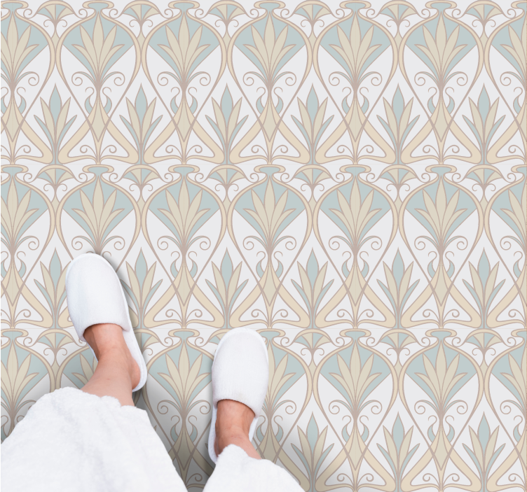 Elegante bloemeninspiratie vinyl tapijt minimalistisch - TenStickers