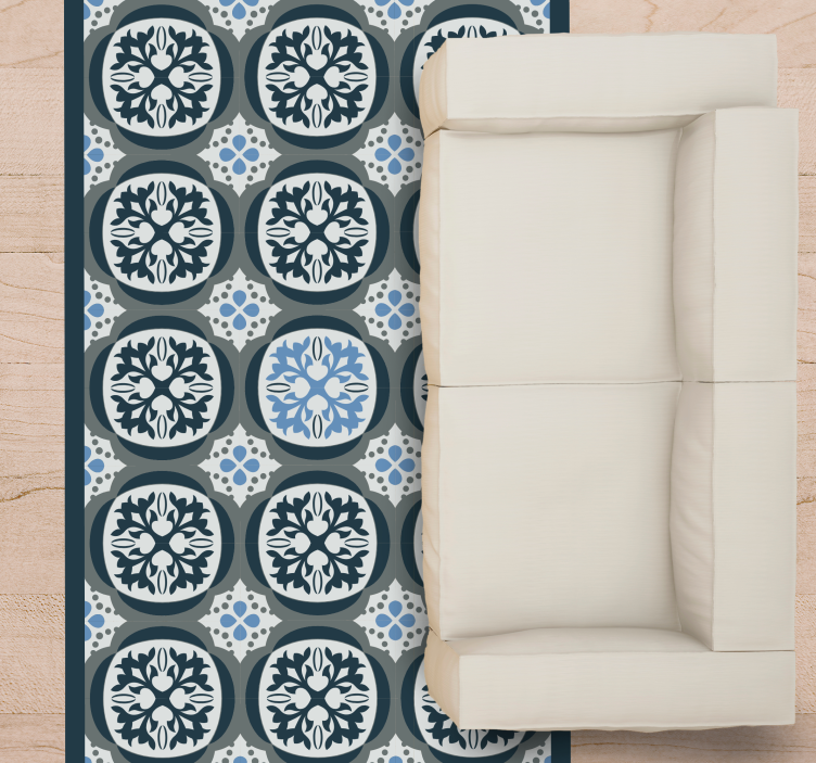 Elegante bloementegels vinyl tapijt tegels - TenStickers