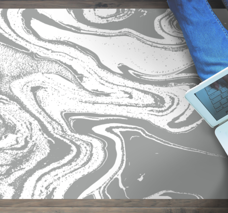 Elegante grijze werveling marmeren vinyl tapijt - TenStickers