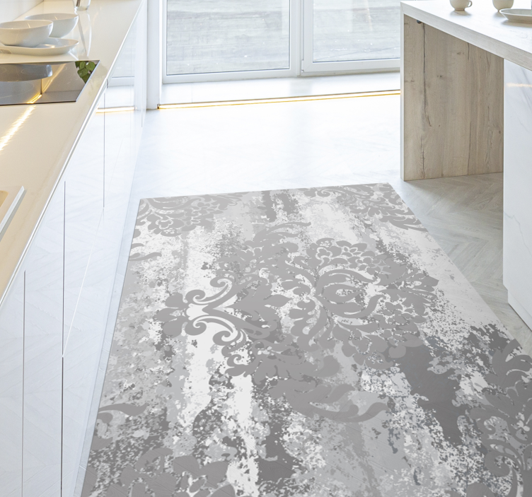 Elegante grijze wervelingen marmeren vinyl tapijt - TenStickers