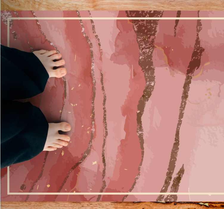 Elegante roze wervelingen marmeren vinyl tapijt - TenStickers