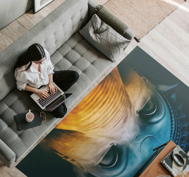 Etherische olifantengezichten etnisch vinyl tapijt - TenStickers