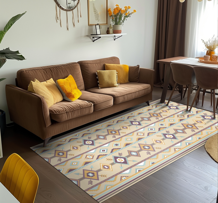 Etnische berber vinyl tapijt beige - TenStickers