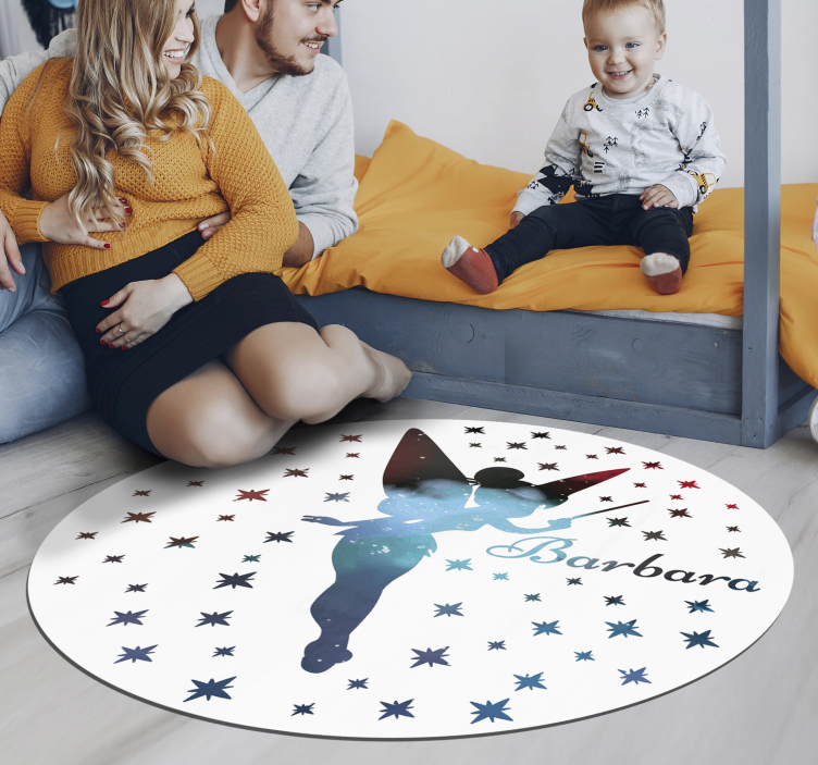 Fee Silhouet Vinyl vloerbedekking met aanpasbare naam - TenStickers