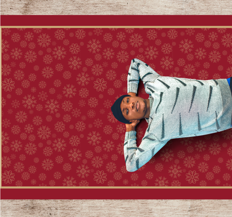 Feestelijk sneeuwvlokken patroon vinyl tapijt kerstmis - TenStickers