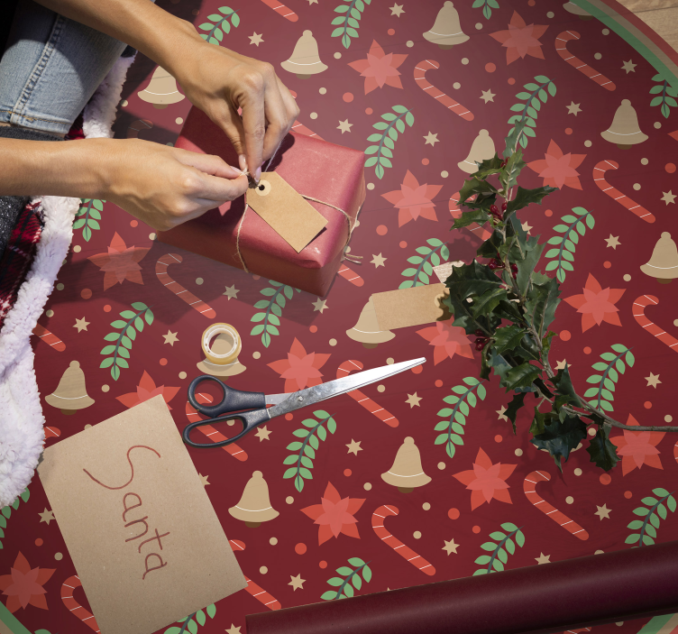 Feestelijk vakantiemotief vinyl tapijt kerstmis - TenStickers