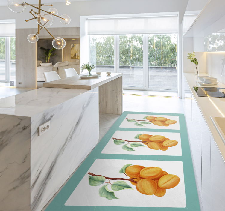 Fruitige illustratie vinyl tapijt bloemen en planten - TenStickers