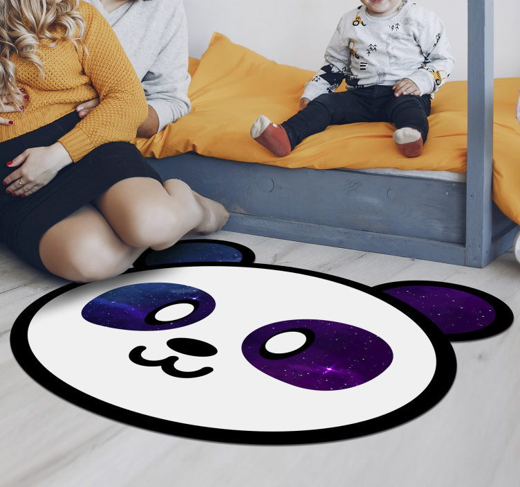 Galactisch pandagezicht vinyl tapijt kind - TenStickers