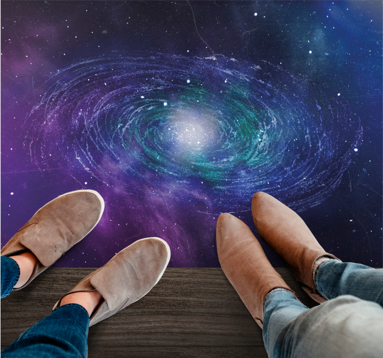 Galactisch wervelpatroon vinyl tapijt sterren - TenStickers