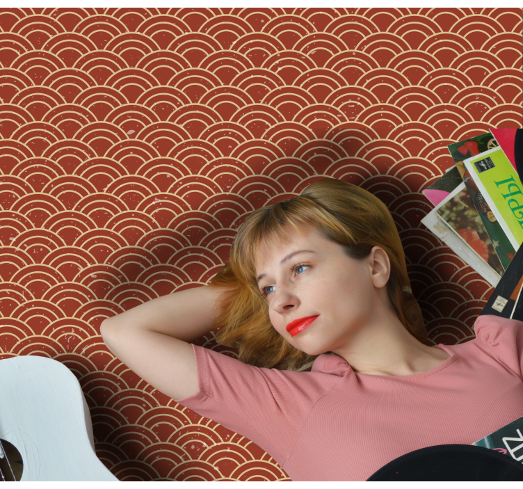 Gebogen golfpatroon vinyl tapijt geometrisch - TenStickers