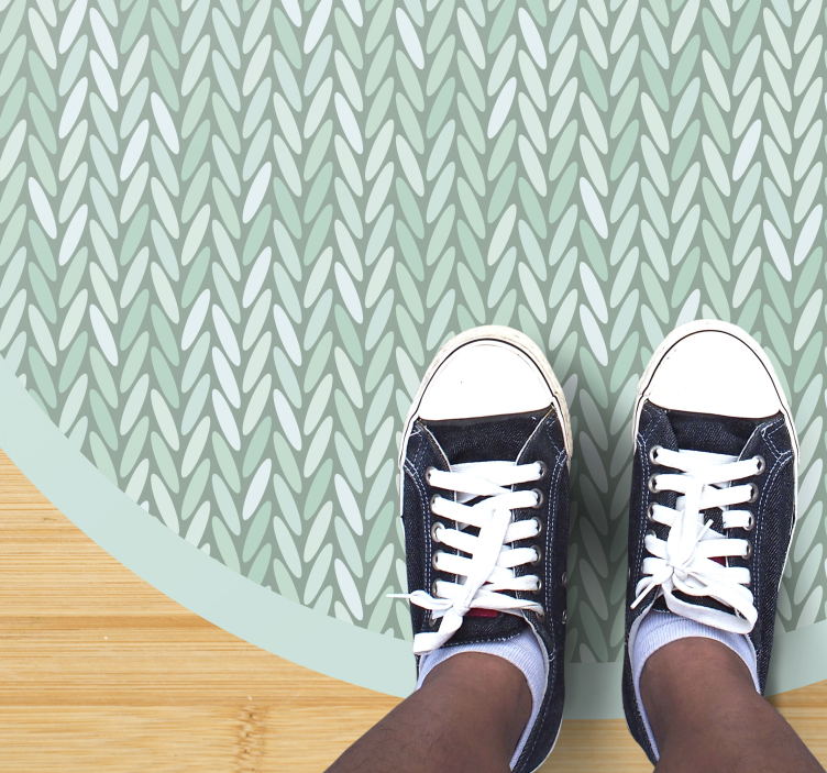 Gedraaid strepenpatroon vinyl tapijt met strepen - TenStickers