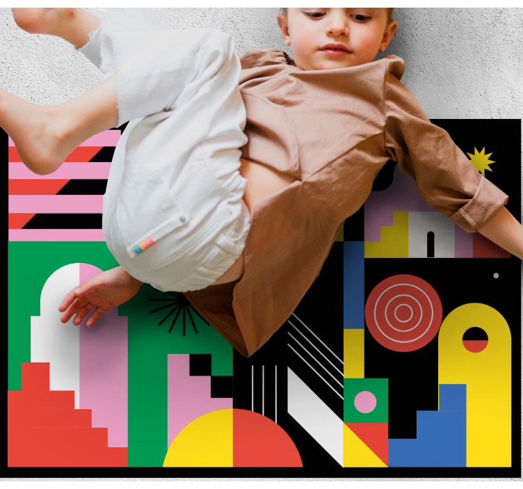 Gedurfde moderne vormen vinyl tapijt geometrisch - TenStickers