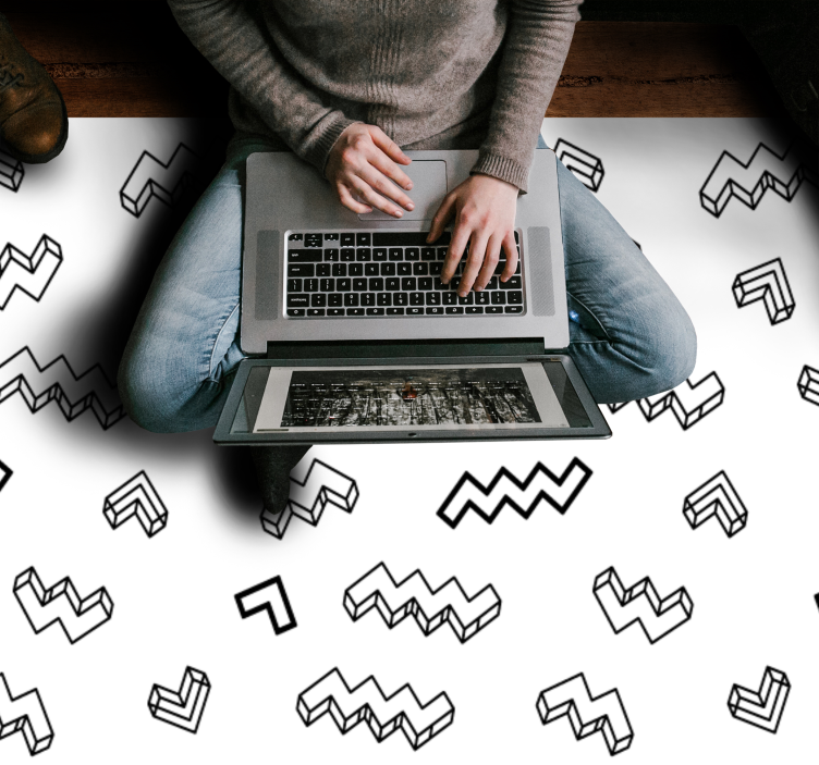 Gedurfde hoekige patronen vinyl tapijt voor meer kinderen - TenStickers