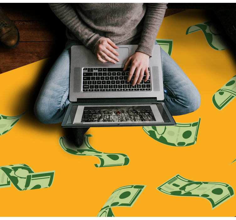 Geldstroompatroon vinyl tapijt modern - TenStickers