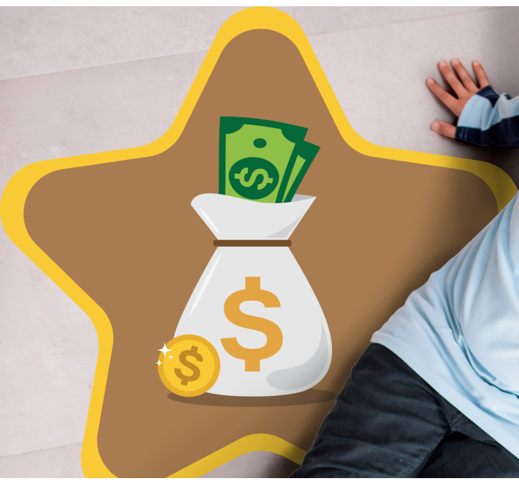 Geldzak logo vinyl tapijt voor meer kinderen - TenStickers