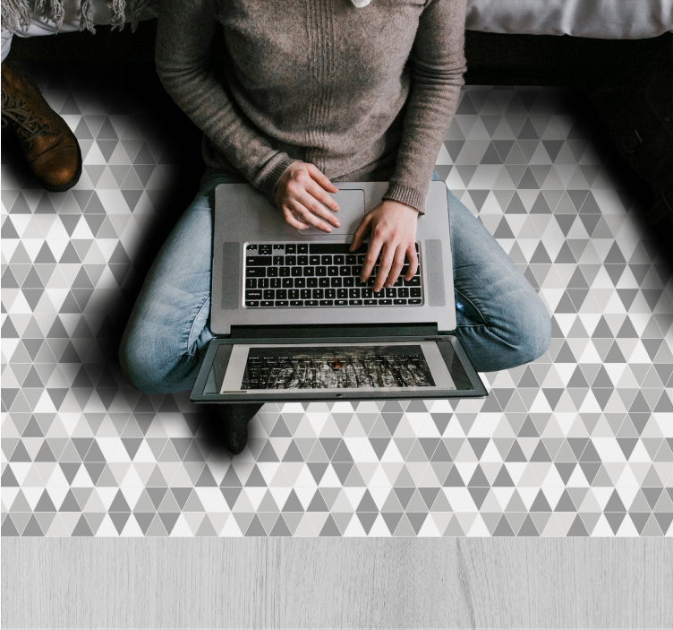 Geometrisch driehoekig patroon Geometrische vinyl vloerkleed - TenStickers