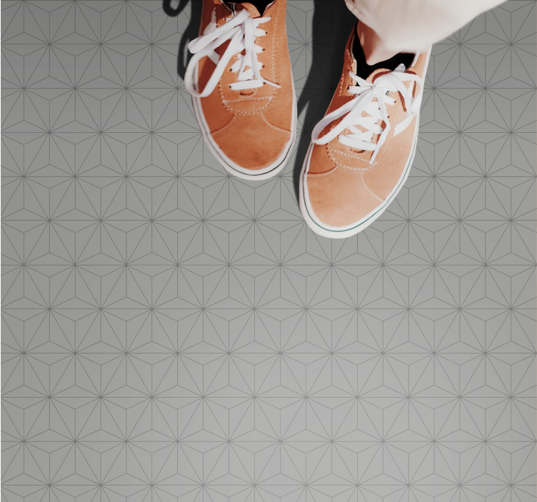 Geometrisch grijs motief vinyl tapijt tegels - TenStickers