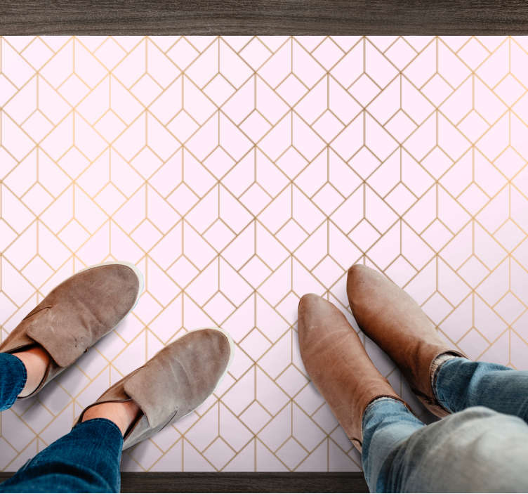 Geometrisch Kubuspatroon vinyl tapijt - TenStickers