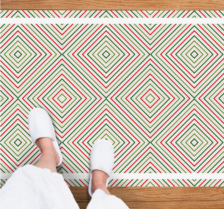 Geometrisch ruitpatroon Geometrische vinyl vloerkleed - TenStickers