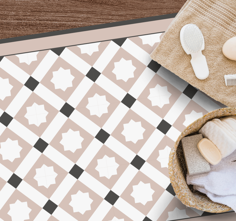 Geometrische sterren vinyl tapijt badkamer - TenStickers