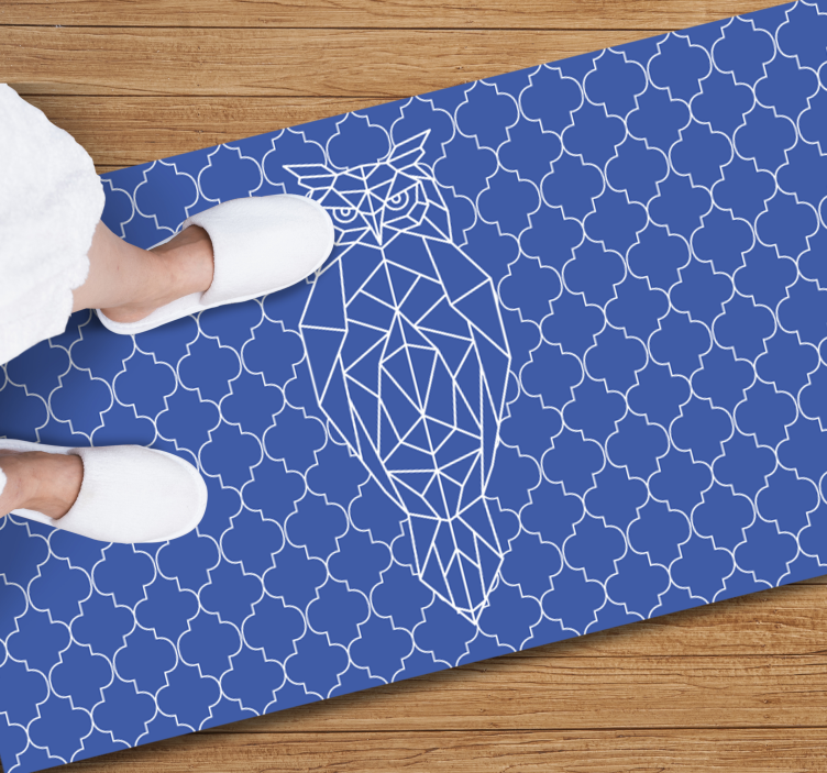 Geometrisch uilenpatroon dieren vinyl tapijt - TenStickers