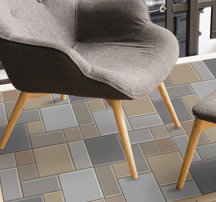 Geometrische betegeling vinyl tapijt tegels - TenStickers
