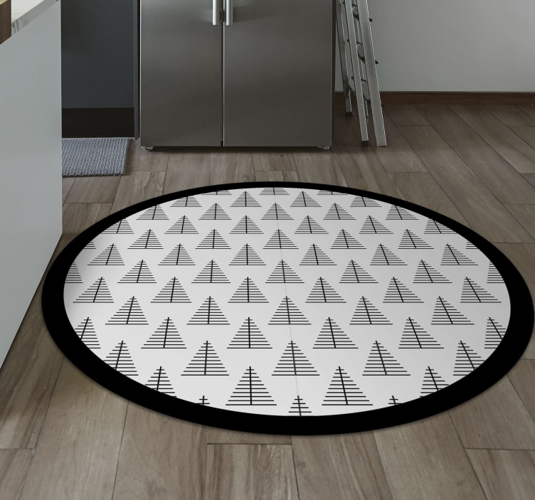 Geometrische grijze bomen vinyl tapijt Scandinavisch - TenStickers